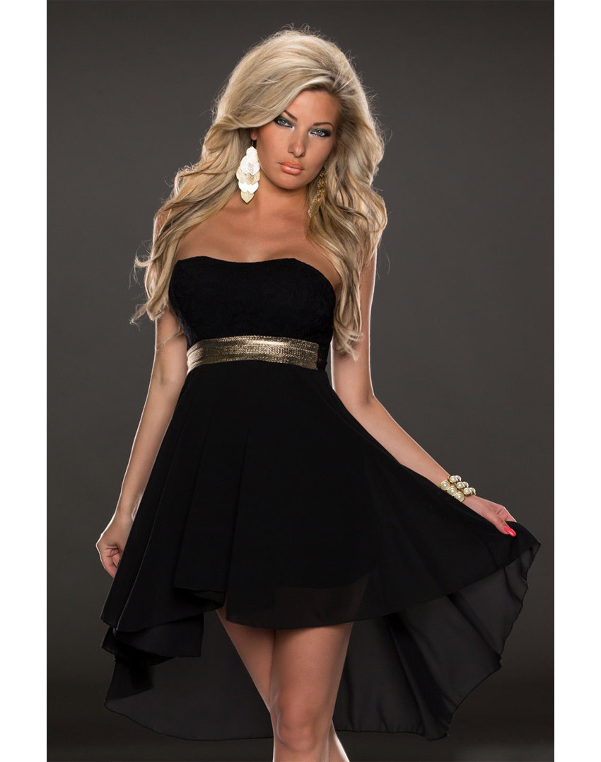 Fashoin Chiffon Tube Dress Black