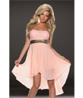 Fashoin Chiffon Tube Dress Pink