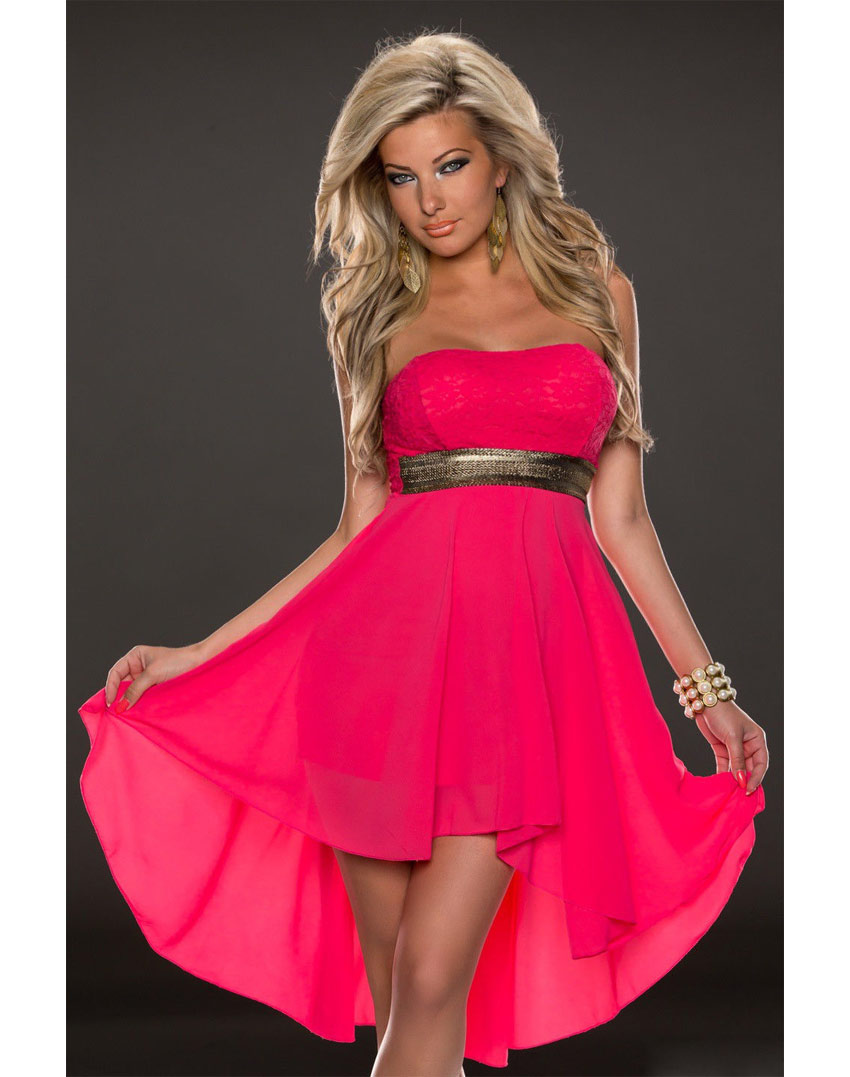 Fashoin Chiffon Tube Dress Red