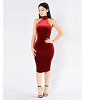 Velvet Bodycon Midi Dress