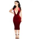 Velvet Deep-V Bodycon Dress