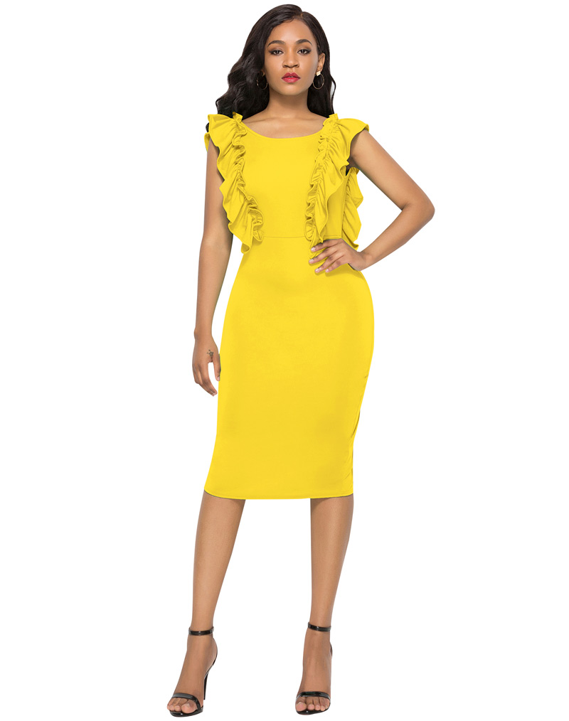 Sassy Sheath Dress Yellow