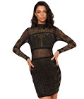 Mesh Rhinestone Bodycon Dress