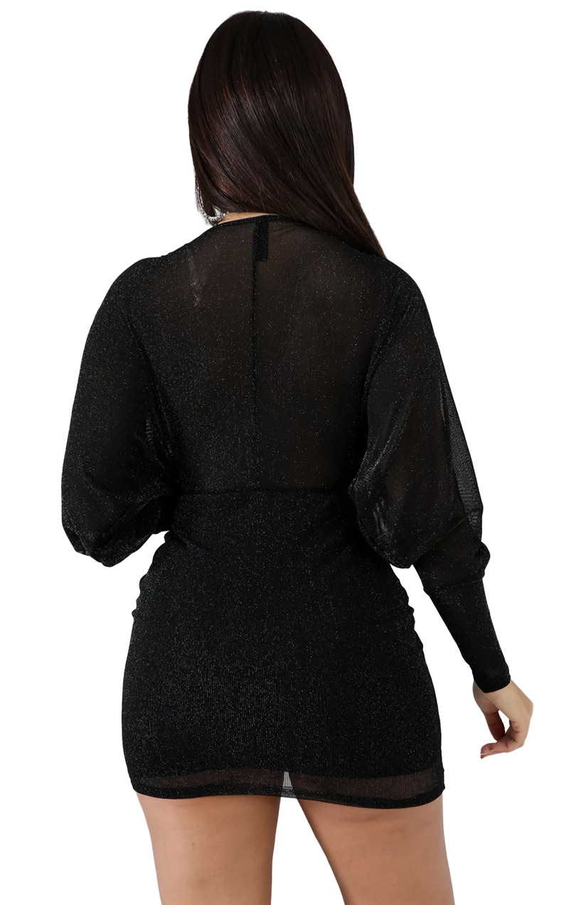 Sexy Mesh Mini Dress Black