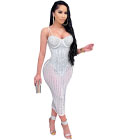 Starlight Mesh Rhinestone Gown White