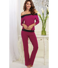 Raspberry and Lace Pajama Set Purple