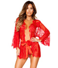 Eyelash Lace Robe Red