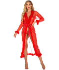 Sexy Fur Trim Long Robe Red