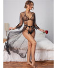 Mesh Long Robe Sleepwear