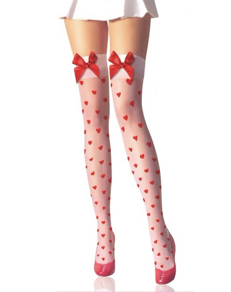 Heart Print Stockings