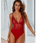 Simple Seduction Lace Teddy Red