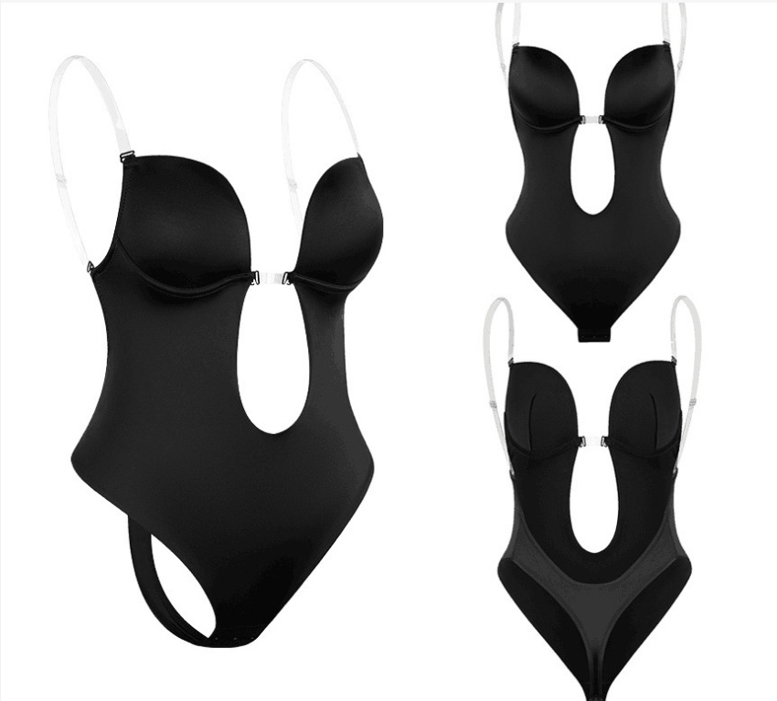 Plunge Backless Bodyshaper Black