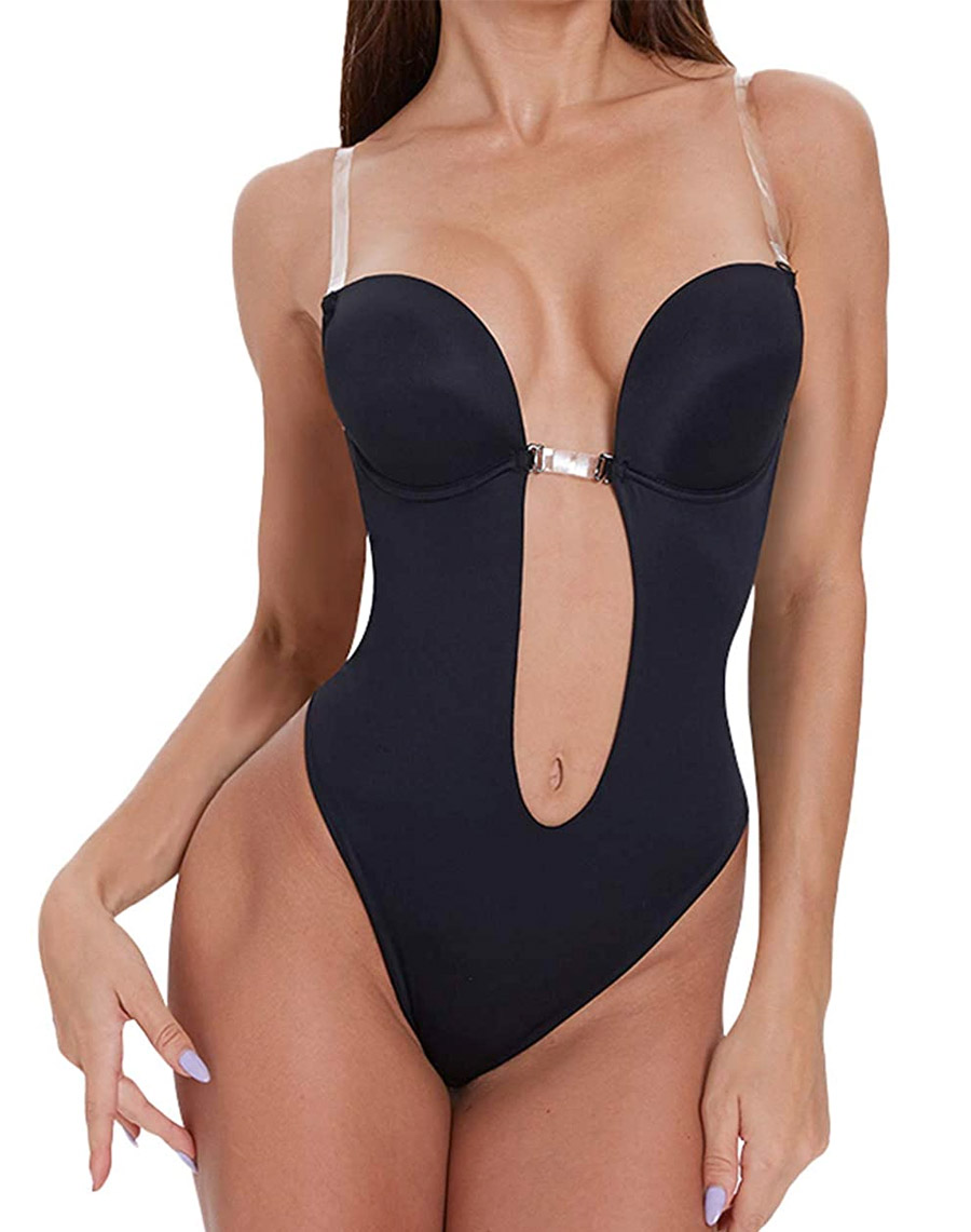 Plunge Backless Bodyshaper Black