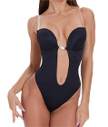 Plunge Backless Bodyshaper Black