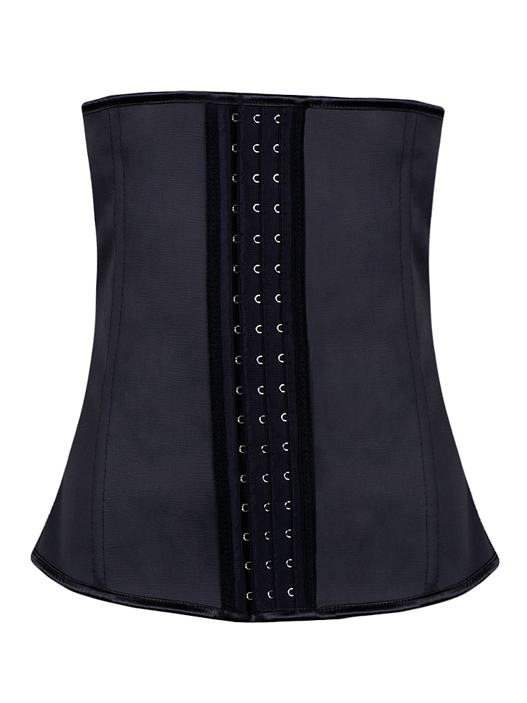 Latex Rubber Steel Boned Underbust Corset Black