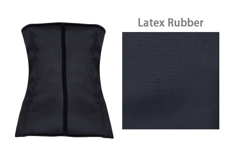 Latex Rubber Steel Boned Underbust Corset Black