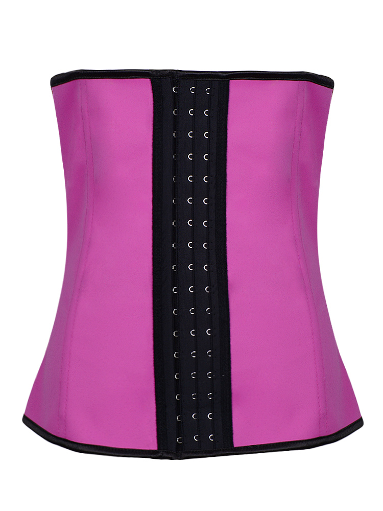 Latex Rubber Steel Boned Underbust Corset Pink