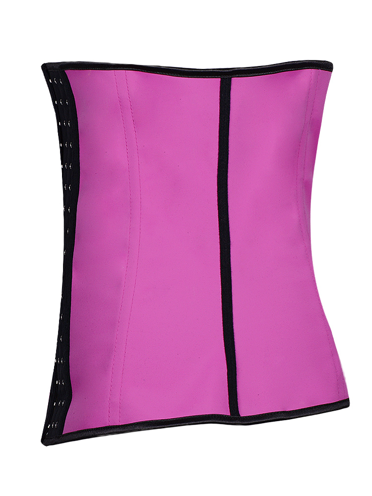 Latex Rubber Steel Boned Underbust Corset Pink