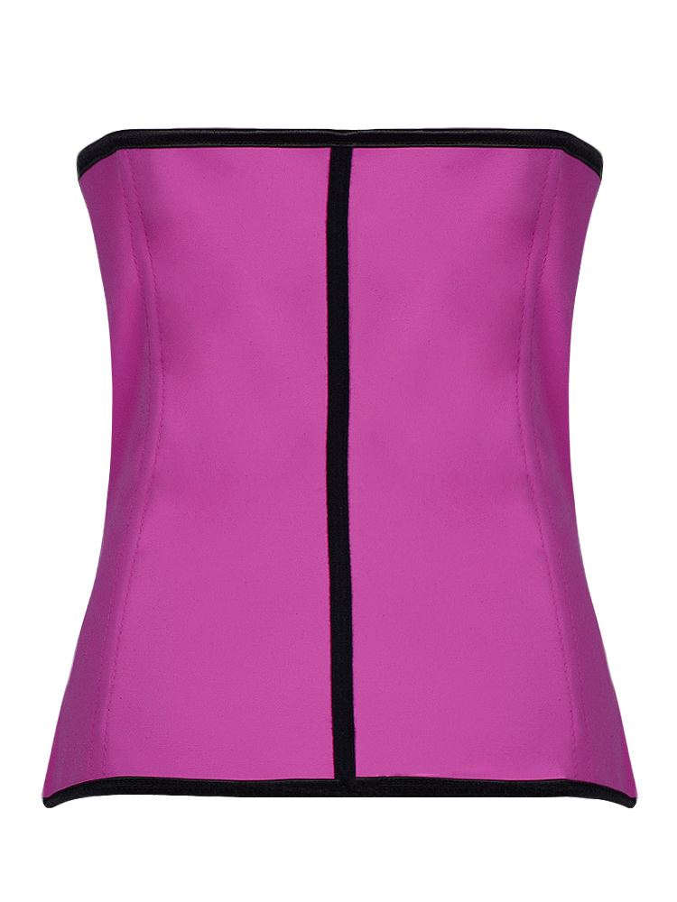 Latex Rubber Steel Boned Underbust Corset Pink