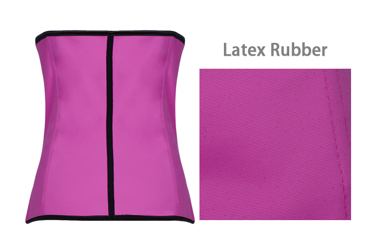 Latex Rubber Steel Boned Underbust Corset Pink