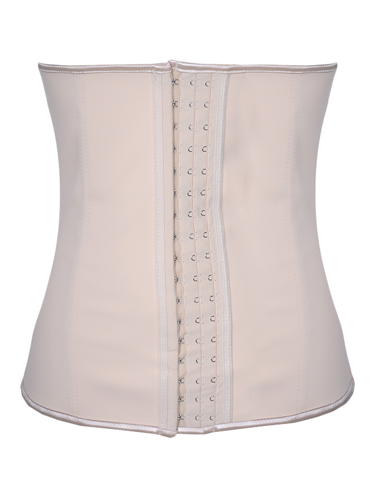 Latex Rubber Steel Boned Corset Nude