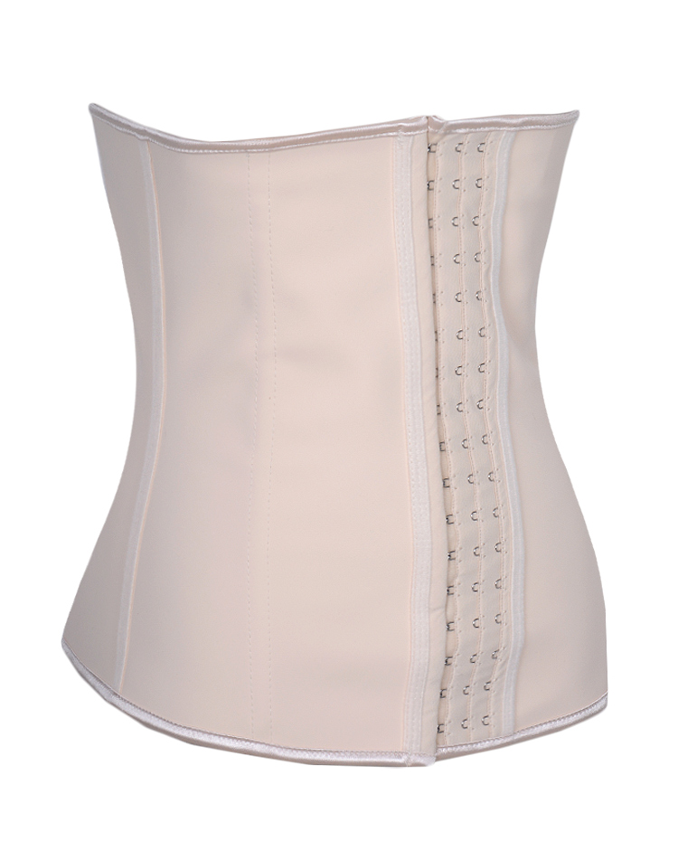 Latex Rubber Steel Boned Corset Nude