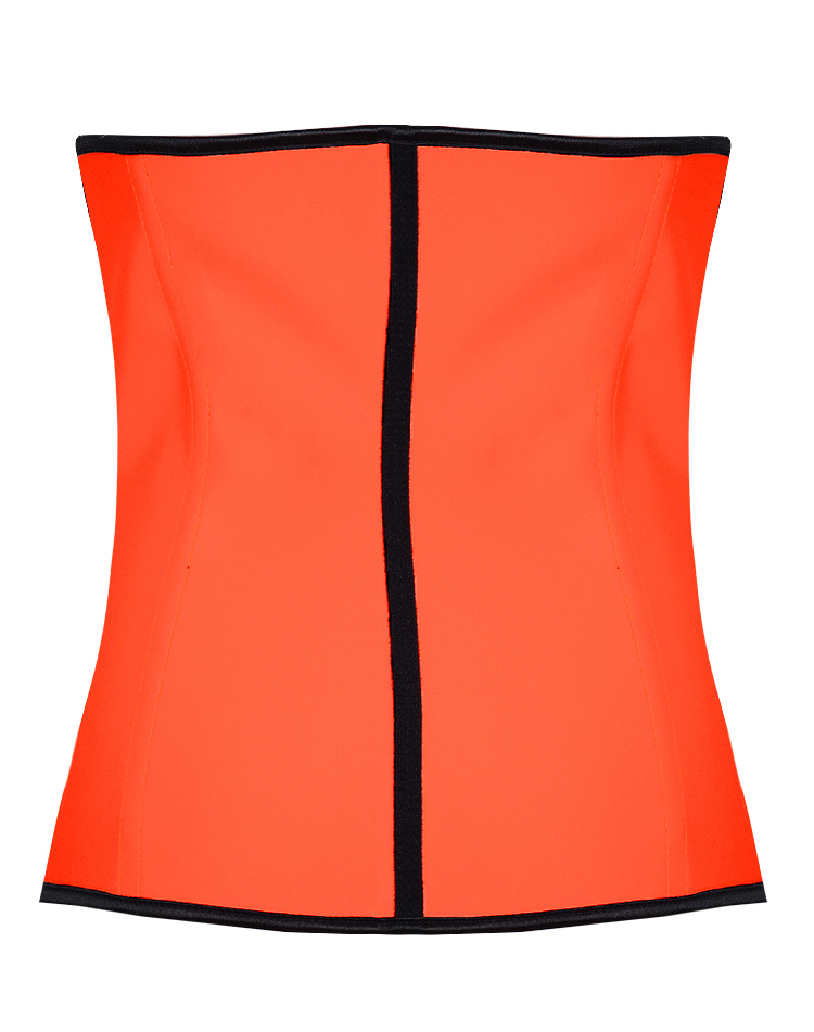 Latex Rubber Steel Boned Corset Orange