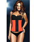 Latex Rubber Steel Boned Underbust Corset Orange