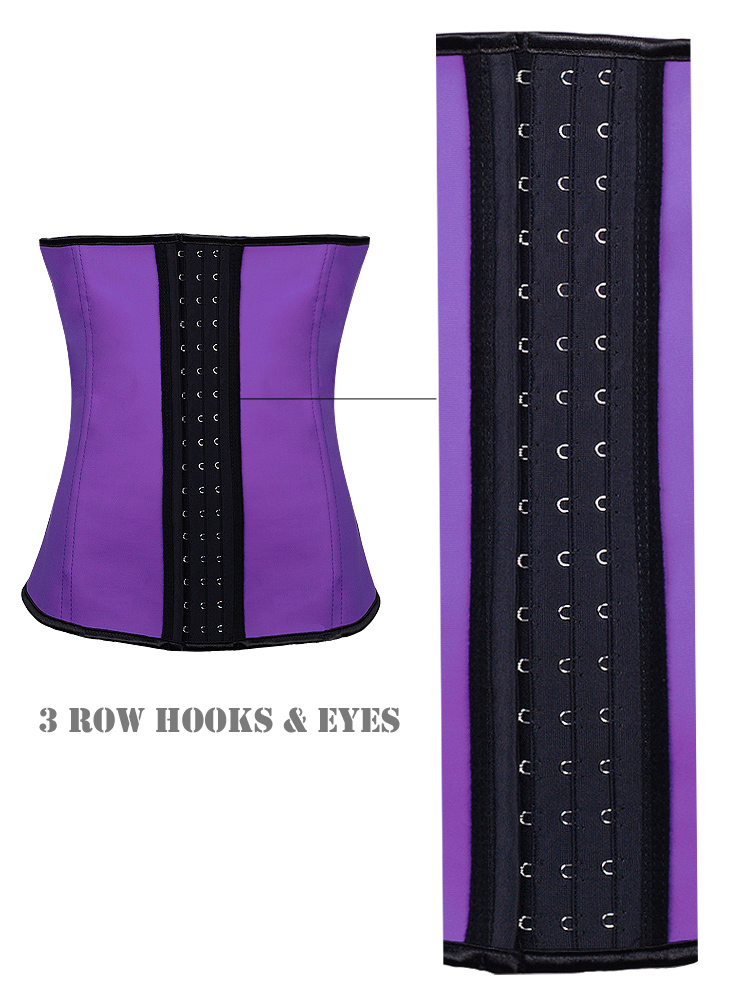 Latex Rubber Steel Boned Underbust Corset Purple