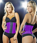 Latex Rubber Steel Boned Underbust Corset Purple