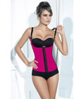 Sport Rubber Steel Boned Underbust Corset Pink