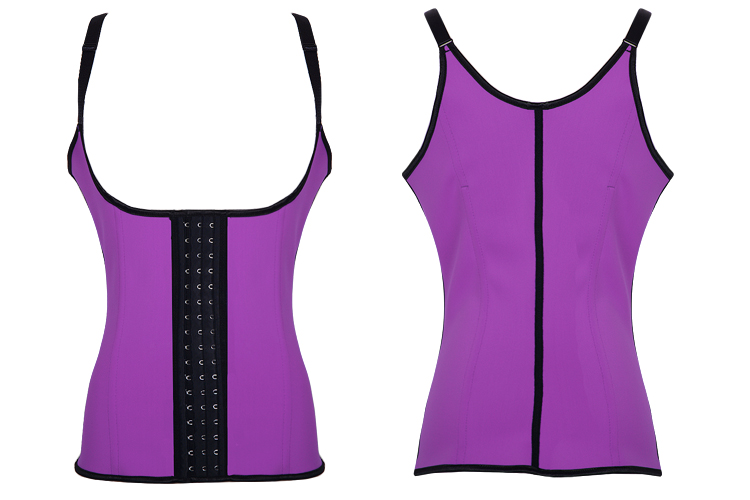 Sport Rubber Steel Boned Underbust Corset Purple