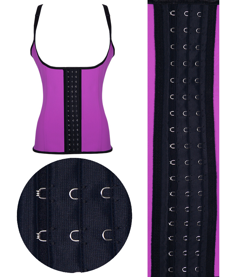 Sport Rubber Steel Boned Underbust Corset Purple