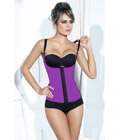 Sport Rubber Steel Boned Underbust Corset Purple