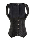 Black Brocade Underbust Vest Corset