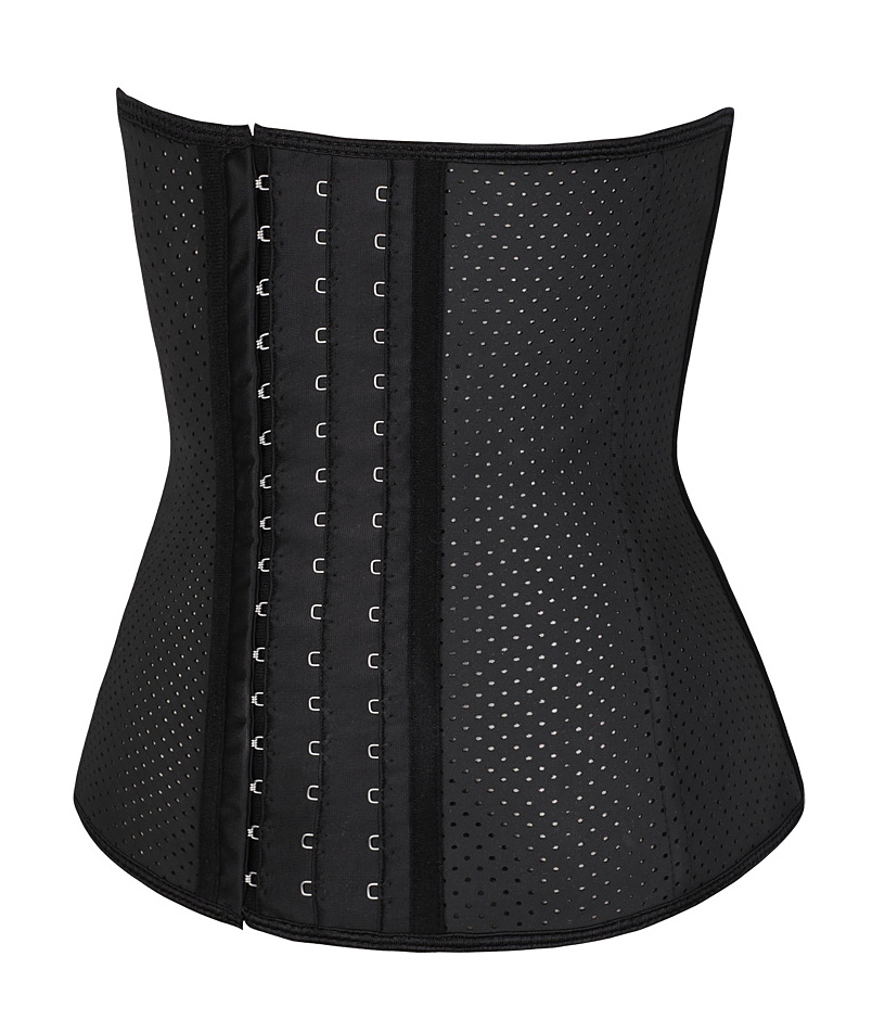 Breathable Latex Waist Trainer Corset Black