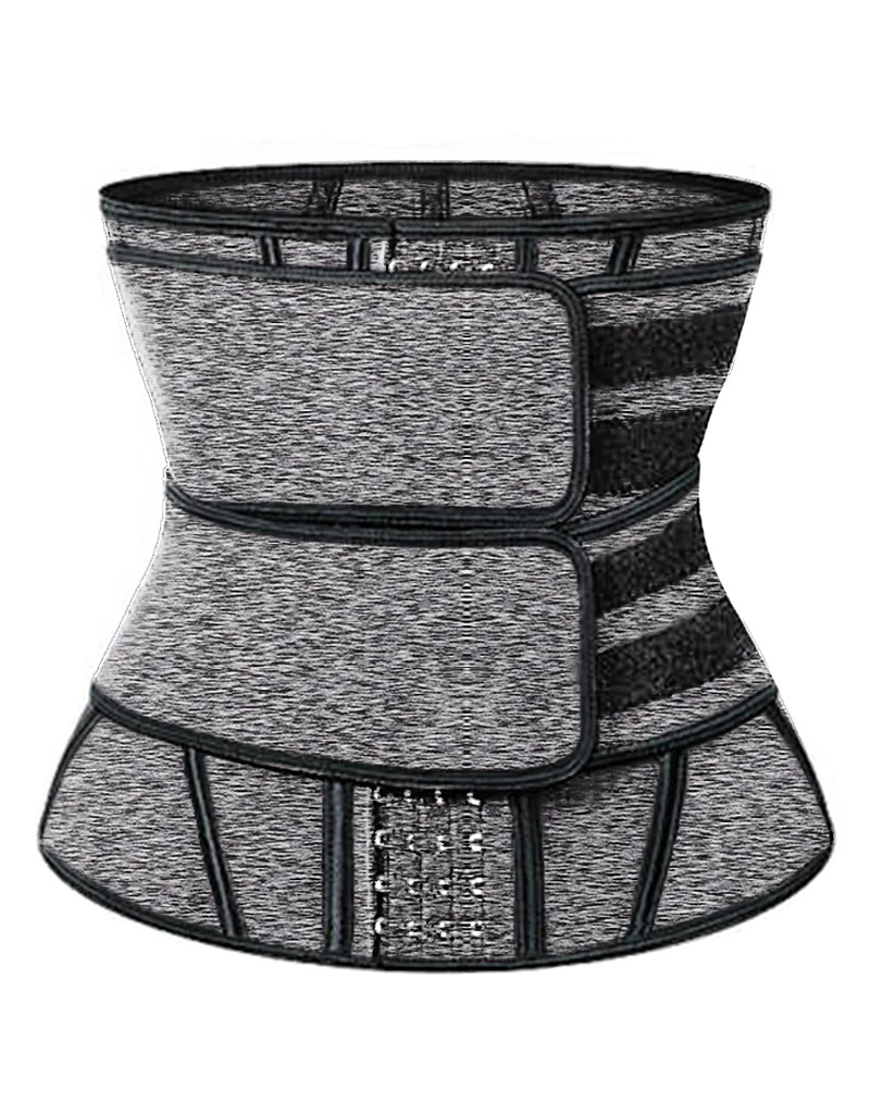 Steel Boned Waist Trainer Hook&Eye Front Grey