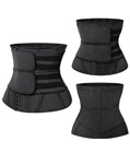 Steel Boned Waist Trainer Hook&Eye Front Black