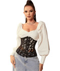 Net Hollow Out Underbust Corset Black