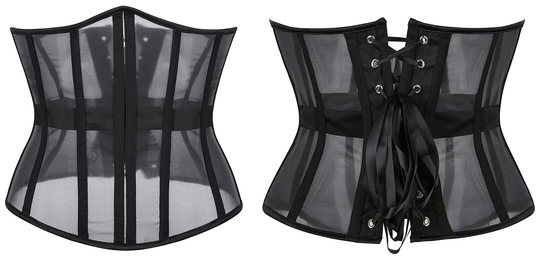 Black Mesh Underbust Corset