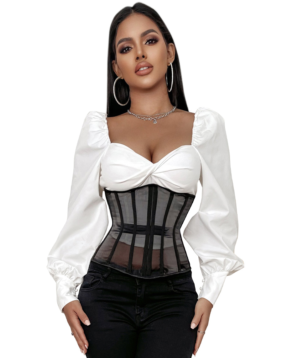 Black Mesh Underbust Corset