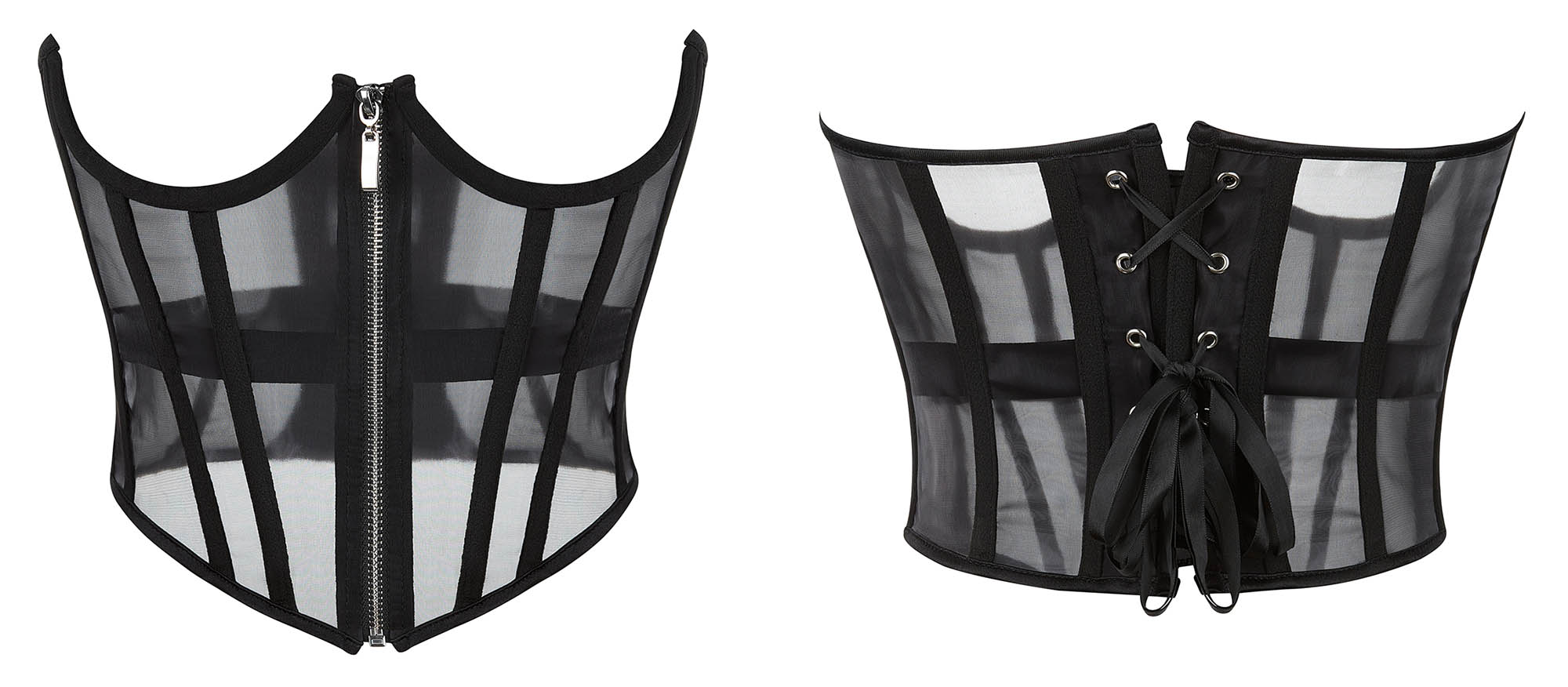 Underwire Cups Mesh Corset