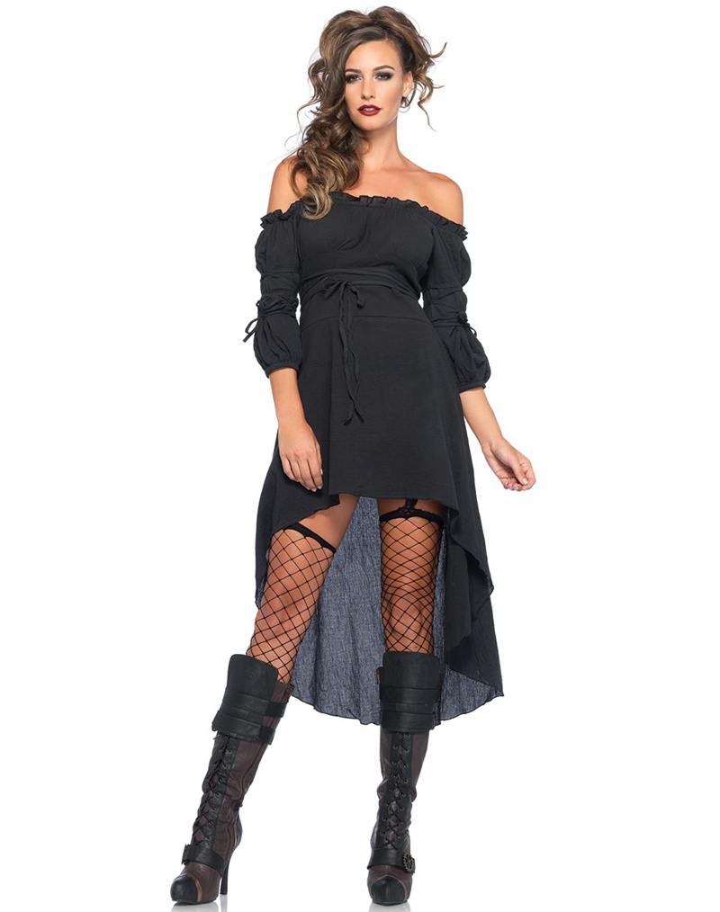 Peasant Dress Black