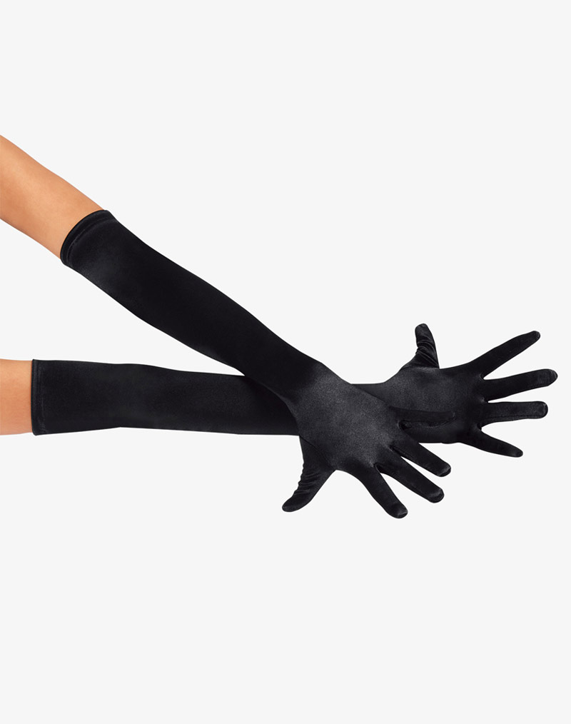 Satin Long Glove Black