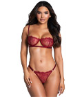 Casual Lace Bra Set Red