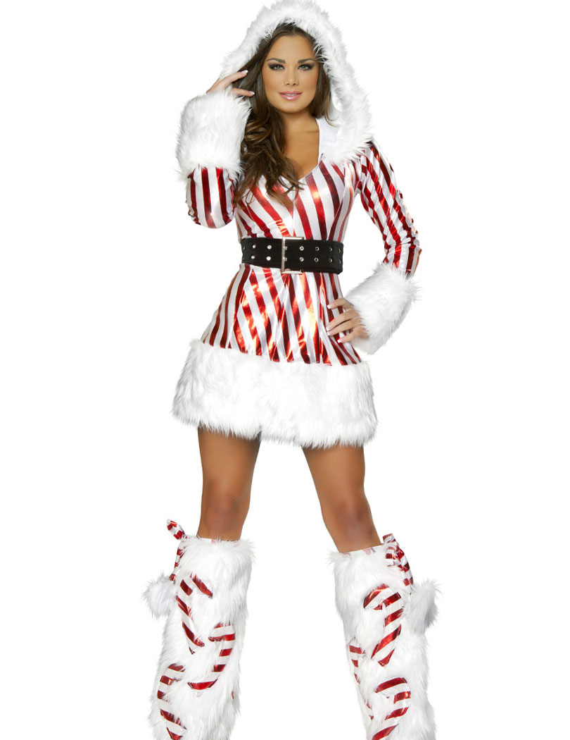 Candy Cane Hooded Dress Costume