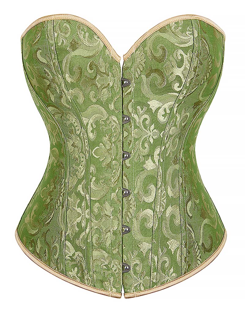 Floral Tapestry Corset Green