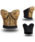 Gold Sequin Cover Bustier Top