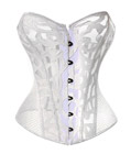 Elastic Net Hollow Out Corset White