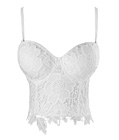 Goth Floral Lace Bustier White